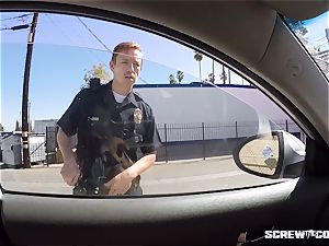CAUGHT! ebony chick gets unloaded sucking off a cop
