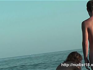gorgeous nymph spy at beach ultra-cute donk nudist shots